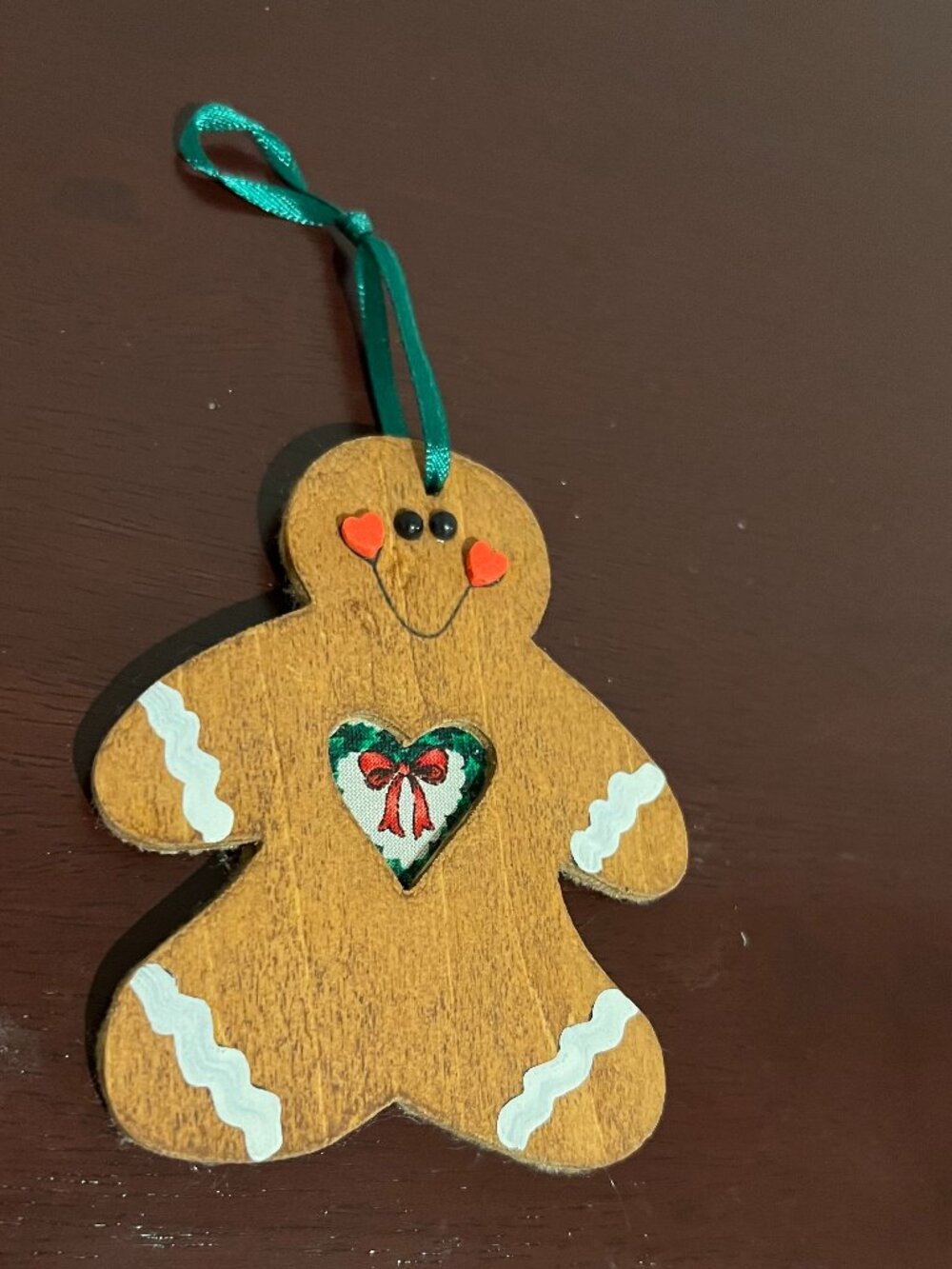 Wooden Gingerbread Christmas Ornament Primitive Country Holiday Decor